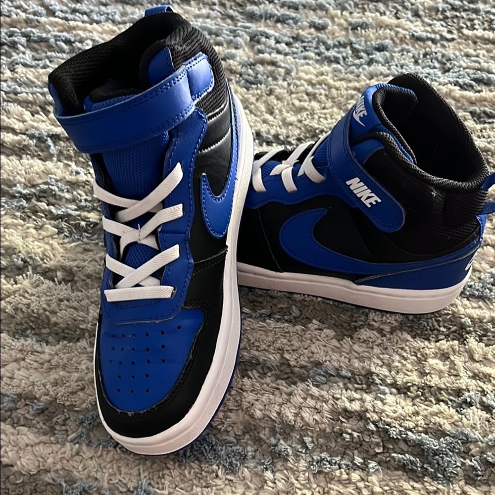 Nike Kids Blue and Black High-Top Sneakers